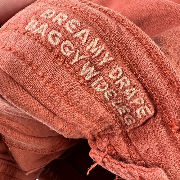 American Eagle Linen Blend Pants Women's 34x29* High Rise Wide Leg Orange Tag 12 - Picture 8 of 16